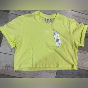 NWT! Adidas Bright Yellow Crop Tee